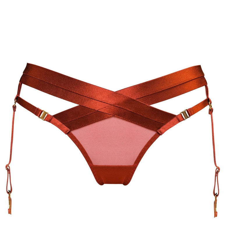 Calcinha Cinta-Liga New Signature Burnt Red
