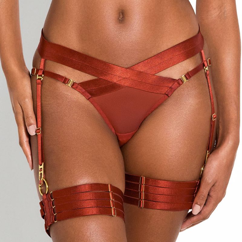 Calcinha Cinta-Liga New Signature Burnt Red