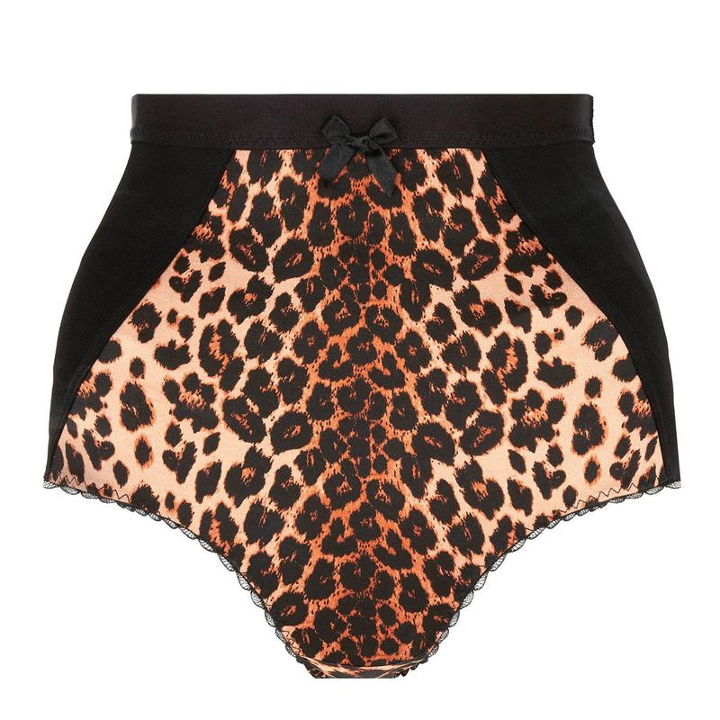 Calcinha de cintura alta Elora de Seda Molly com estampa de leopardo