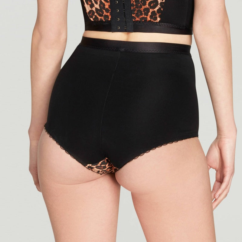 Calcinha de cintura alta Elora de Seda Molly com estampa de leopardo