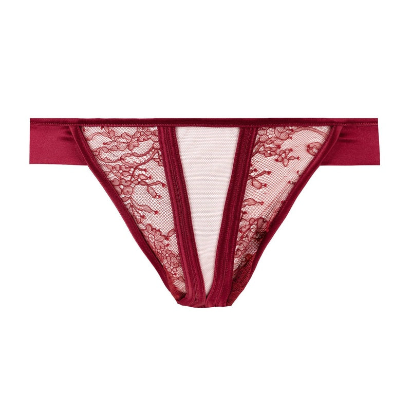 Calcinha Fio Dental aberta de Seda Palace Red