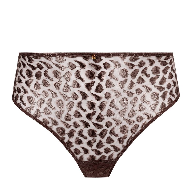 Calcinha cintura alta Crazy in Love Satin Brown