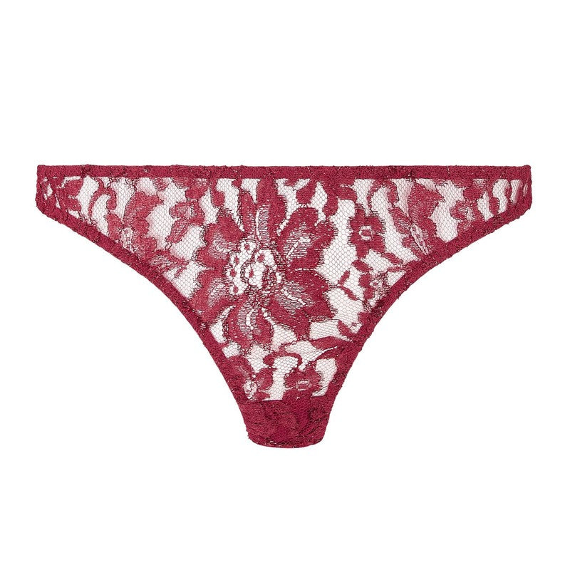 Calcinha Cueca Brasileira de Renda Naraya Borgonha