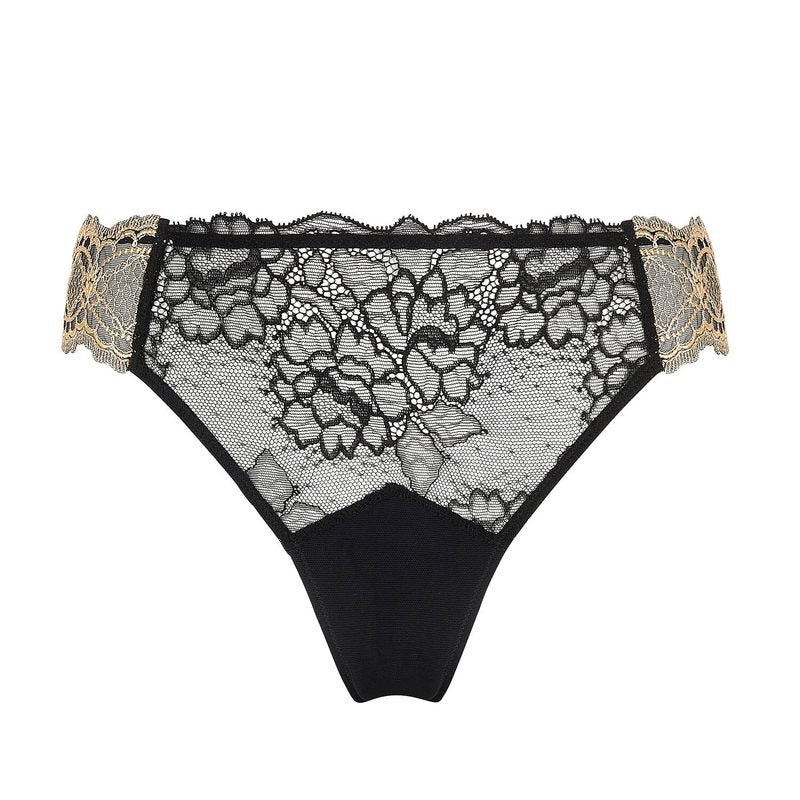 Calcinha Cueca Lace Seduction Sublime En Or Noir Éclat