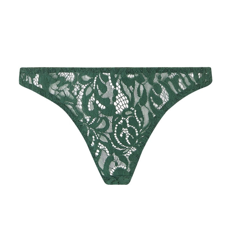 Calcinha Brasileira de Renda Isara Verde Escuro