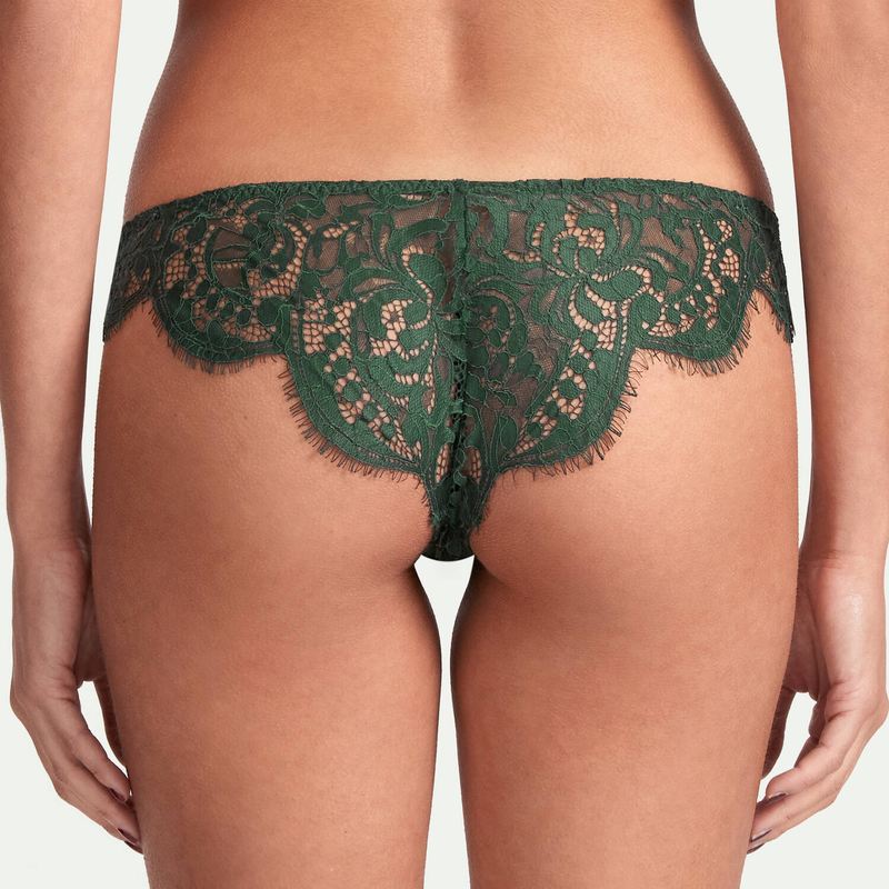 Calcinha Brasileira de Renda Isara Verde Escuro