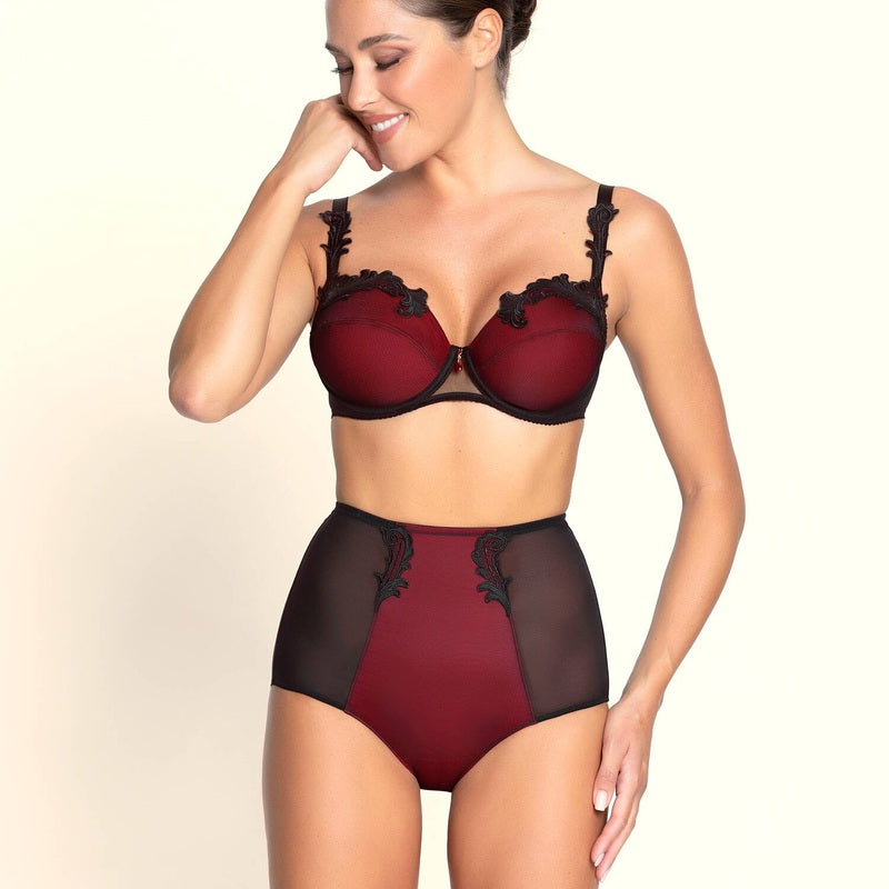 Calcinha modeladora de cintura alta Bellissime Inconnue Ombre Rouge