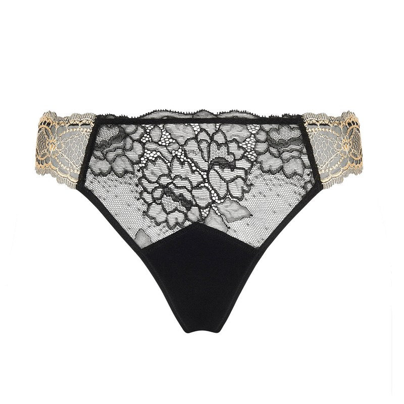 Calcinha Lace Fio Dental Sublime En Or Noir Éclat