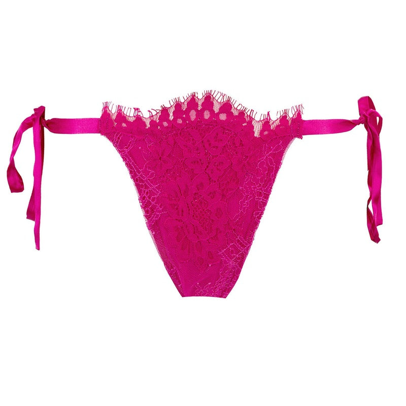 Calcinha Fio Dental de Renda LHeure Local Brooke Magenta