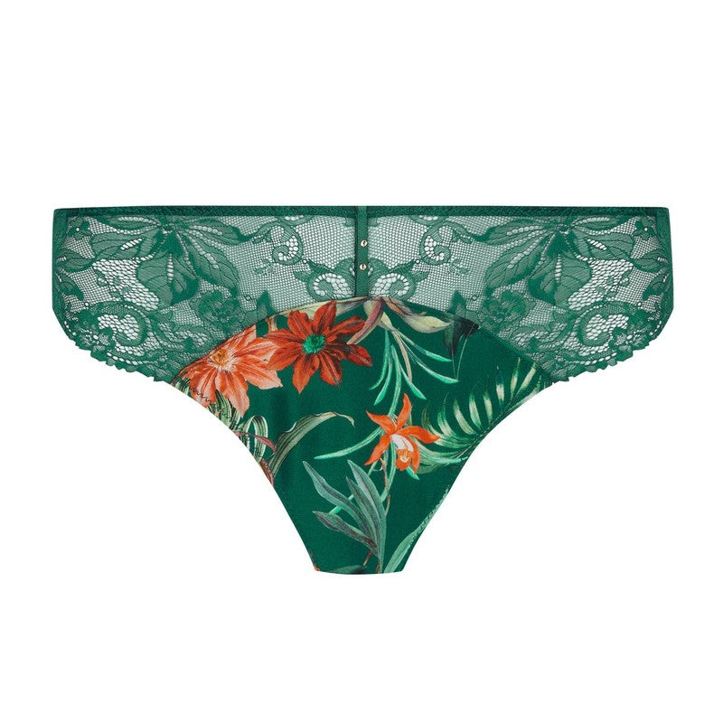 Calcinha Cueca Seduction em Seda e Renda Tropique En Fleurs Nature Tropic