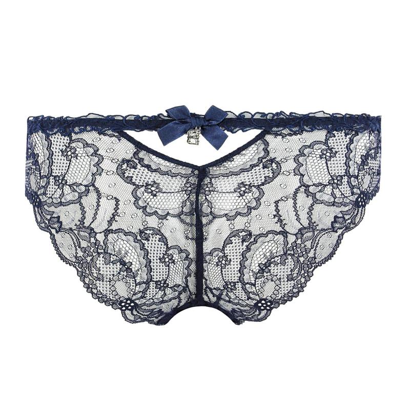 Calcinha Renda Breve sedução Soir de Venise Bleu Venise