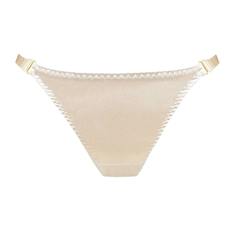 Calcinha Fio Dental de Seda New Signature Caramel