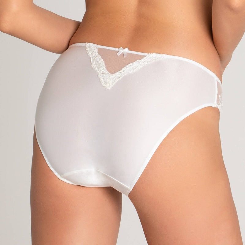 Calcinha Boyshort de Seda Fancy Splendor Soie Ecru Nacre