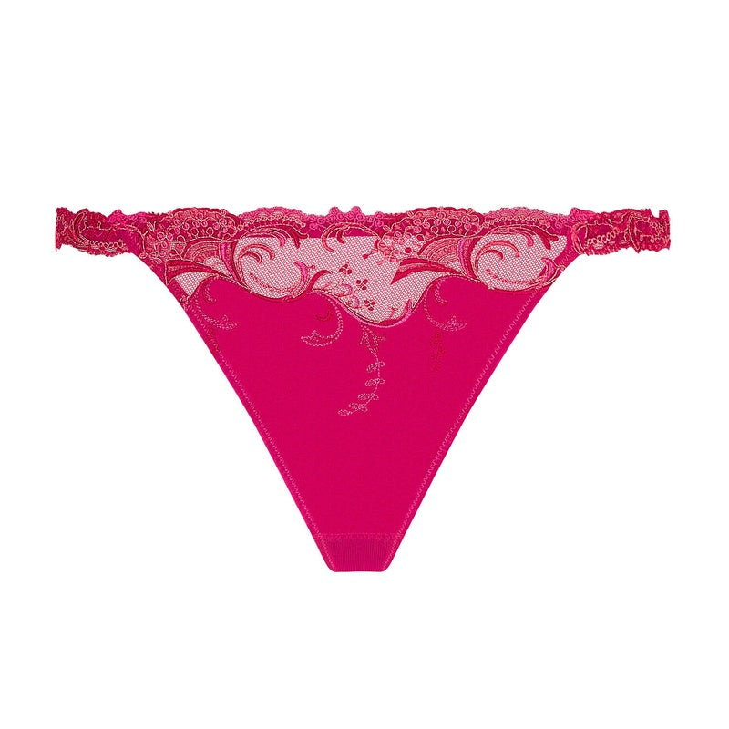 Calcinha Fio Dental de Seda Splendeur Soie Splendeur Carmin