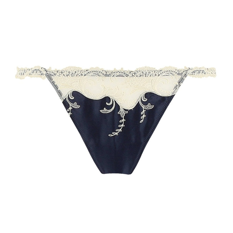 Calcinha Fio Dental de Seda Splendeur Soie Splendeur Marinha