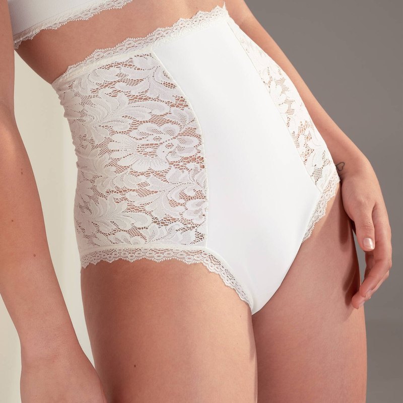 Calcinha modeladora de Renda cintura alta Nel Dentelle Écume
