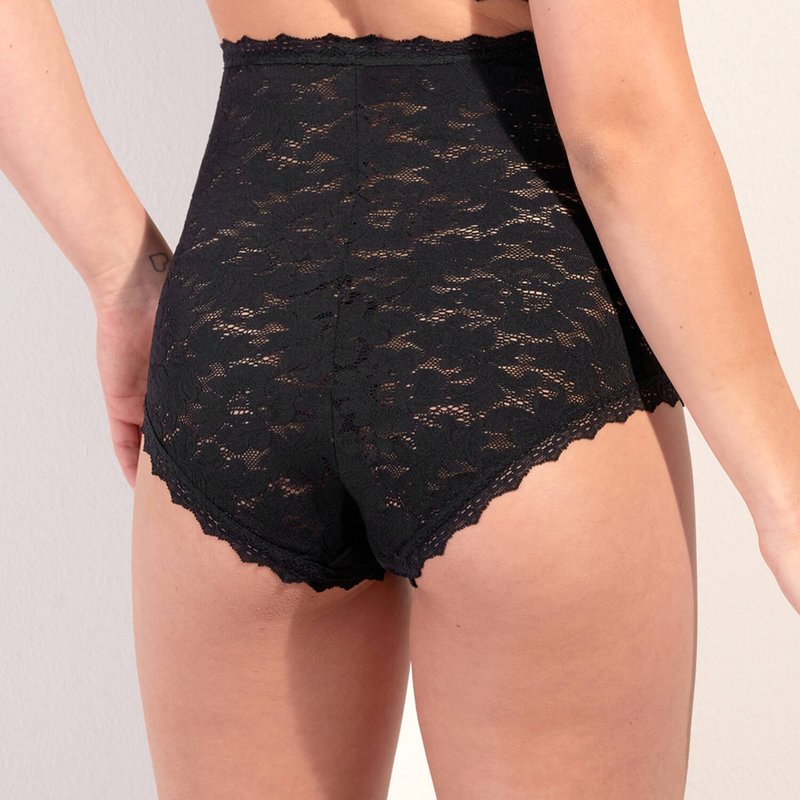 Calcinha modeladora de cintura alta com Renda Nel Dentelle