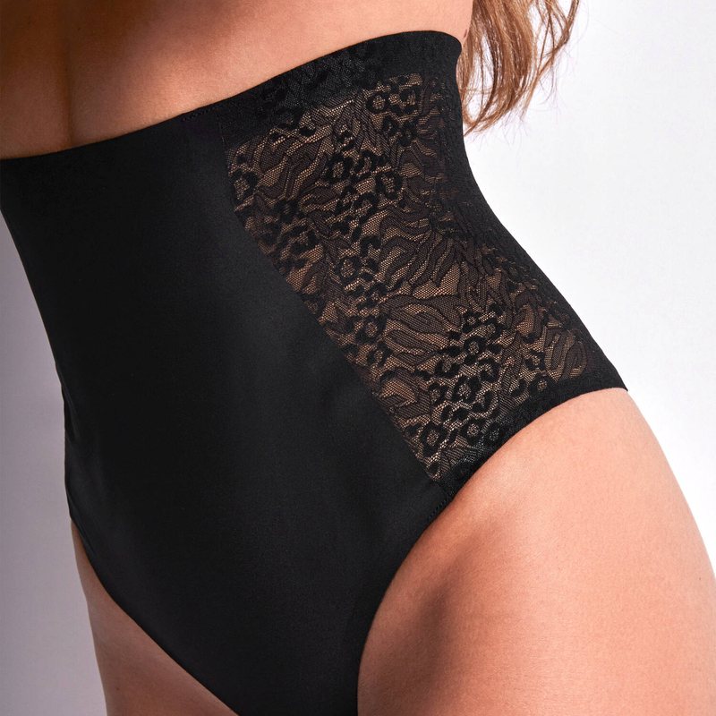 Calcinha Fio Dental de cintura alta com modelagem de Renda Sculpt By Aubade Pepper