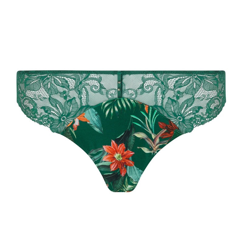 Calcinha Seda e Renda Fio Dental Tropique En Fleurs Nature Tropic