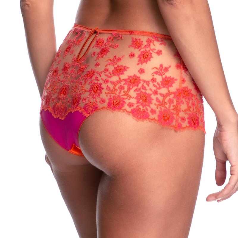 Calcinha cintura alta Petite Fleur Hot Orange