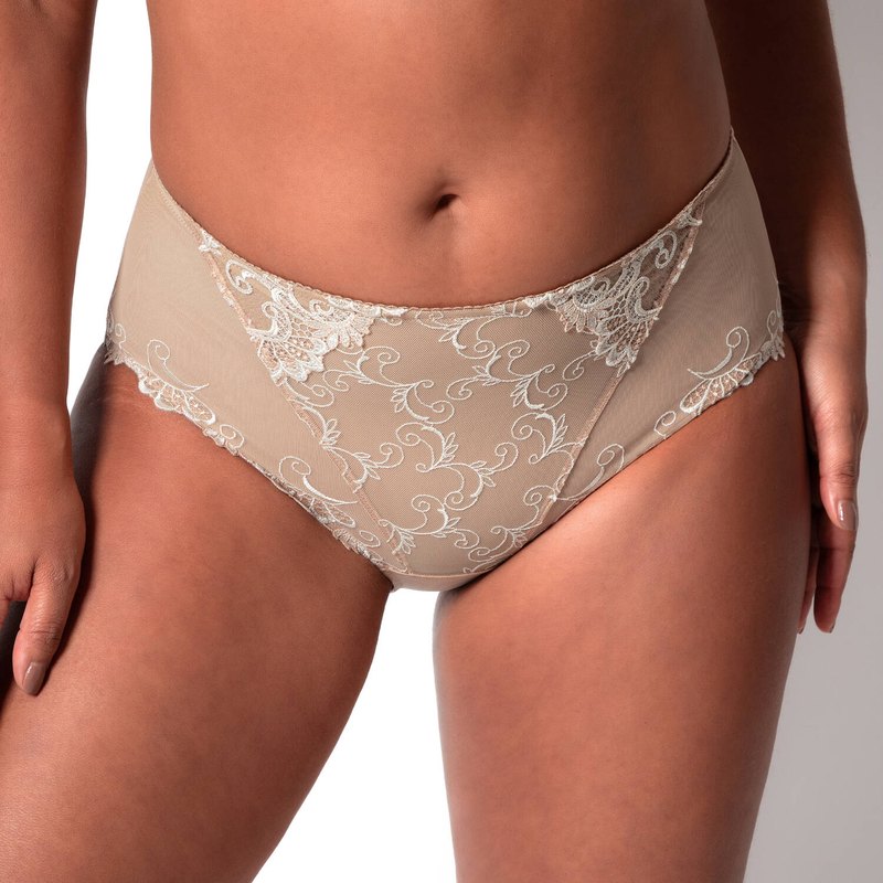 Calcinha cintura alta Dressing Floral Ambre Nacre
