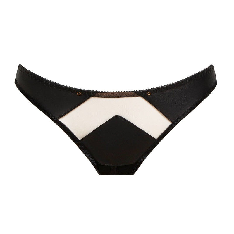 Calcinha Cueca aberta de couro Tracey