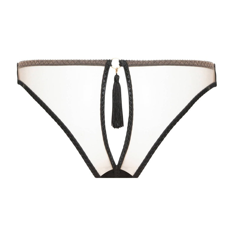 Calcinha Cueca aberta de couro Tracey