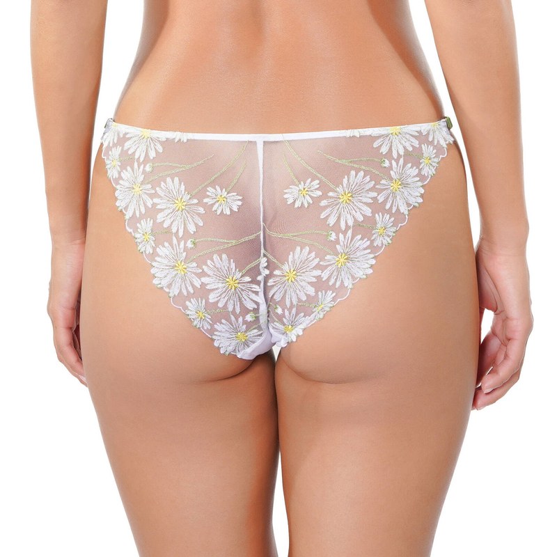 Calcinha Breve Danse des Fleurs Blanc Pomme