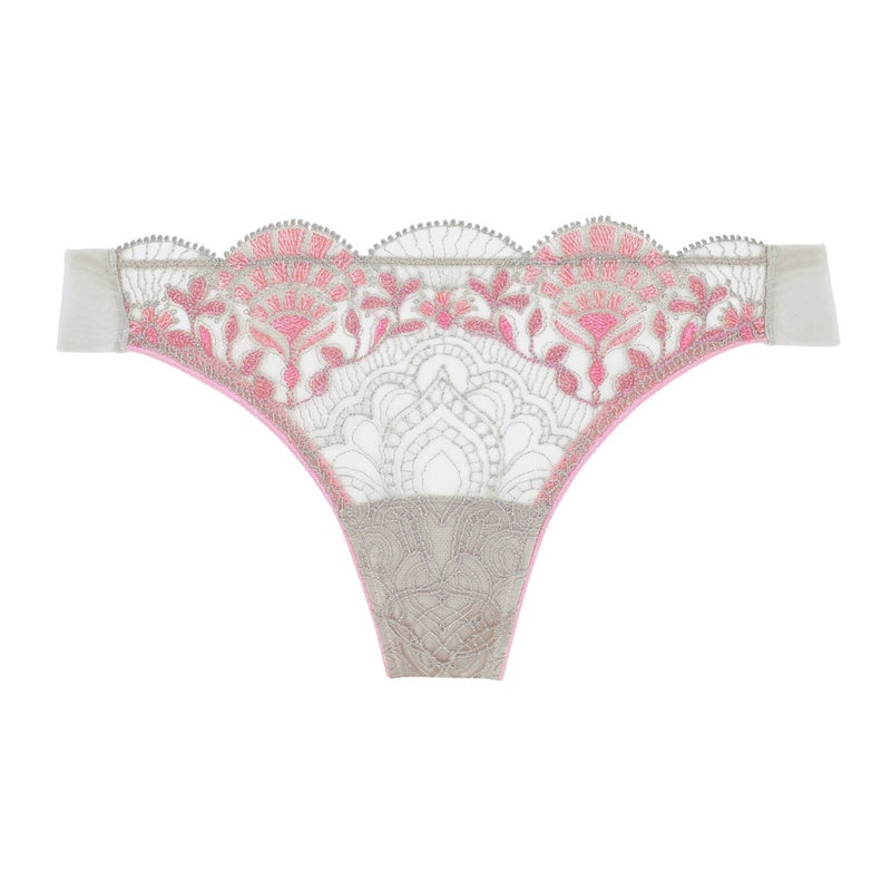 Calcinha Fio Dental de vidro veneziano prata