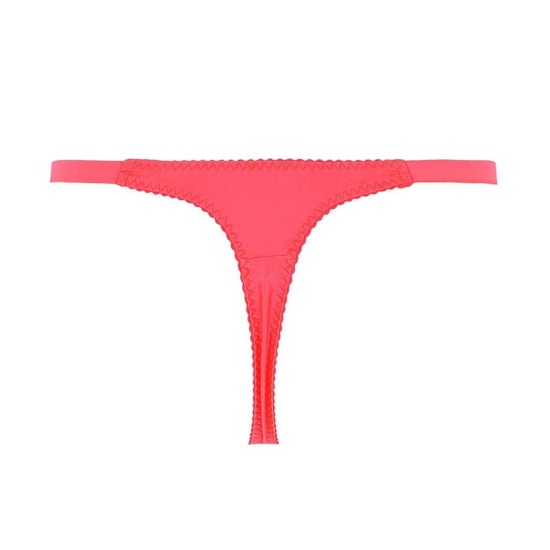 Calcinha Fio Dental Cleo Coral Brilhante