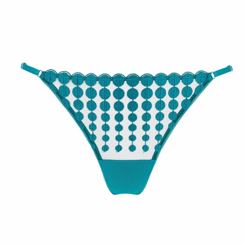 Calcinha Fio Dental Deco Dots Turquesa