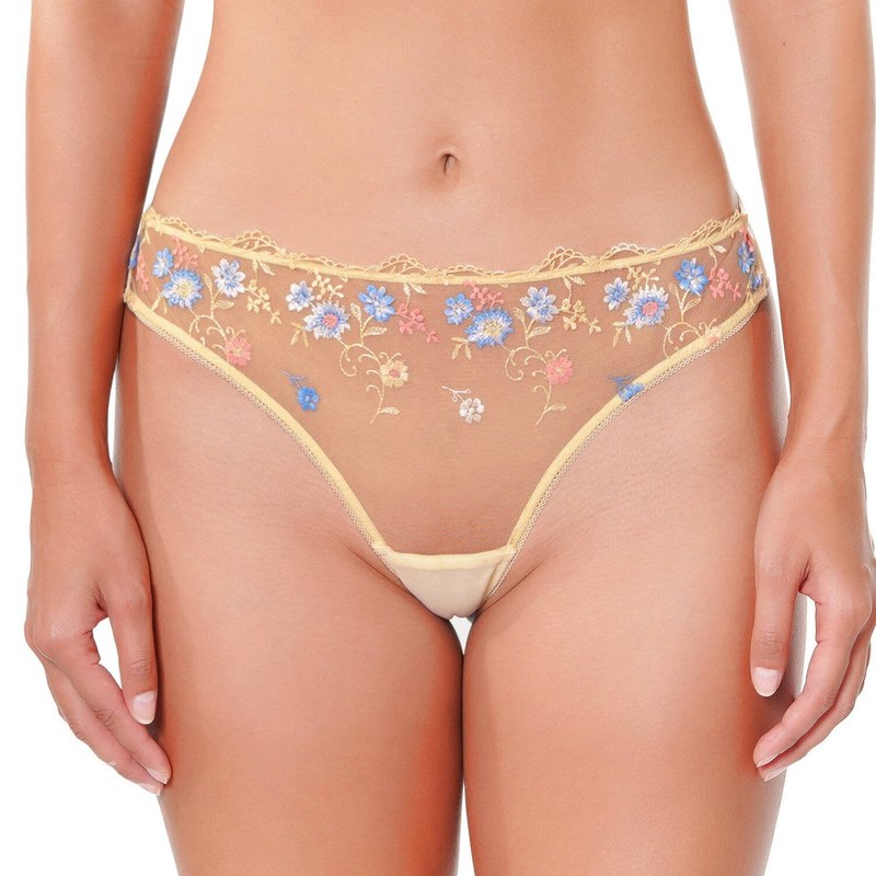 Calcinha Fio Dental Amour dÉté Jaune Pâle