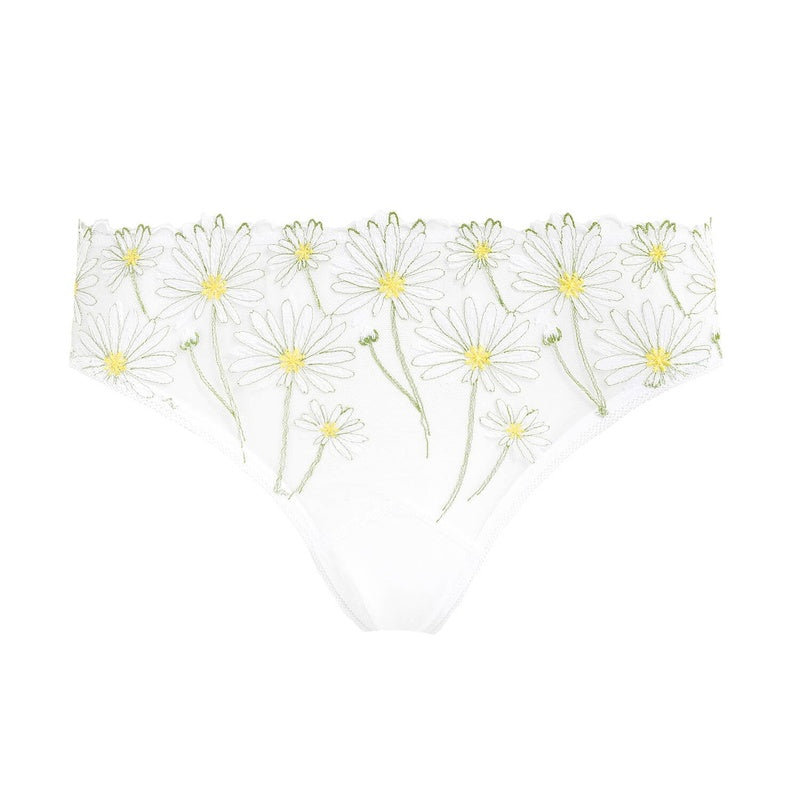 Calcinha Fio Dental Danse des Fleurs Blanc Pomme