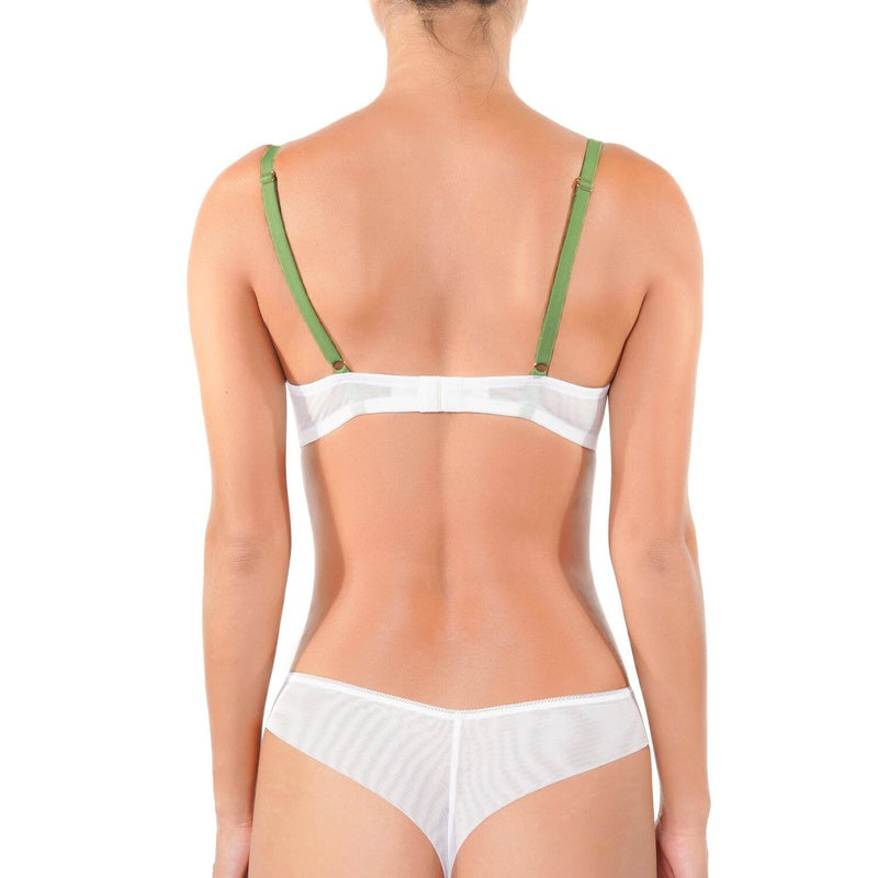Calcinha Fio Dental Danse des Fleurs Blanc Pomme