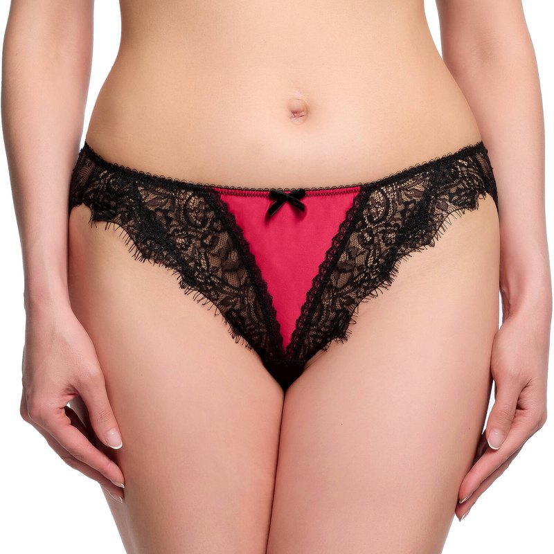 Calcinha aberta de Renda Glamcatcher vermelha passarela