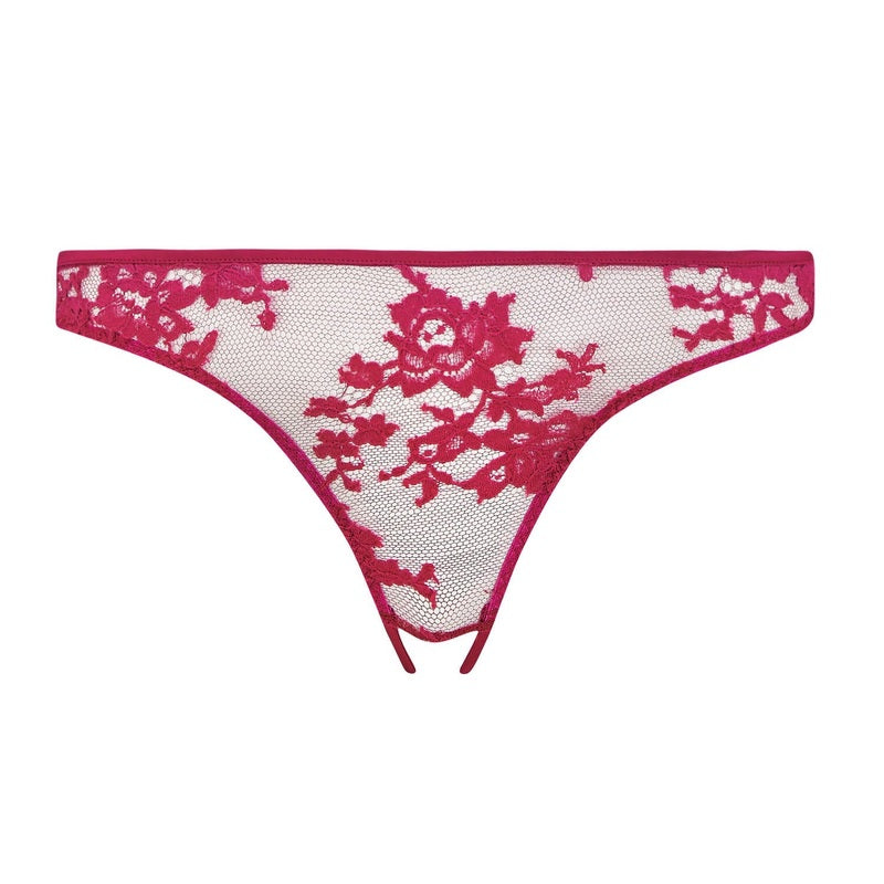 Calcinha aberta em Renda Zaria Cerise