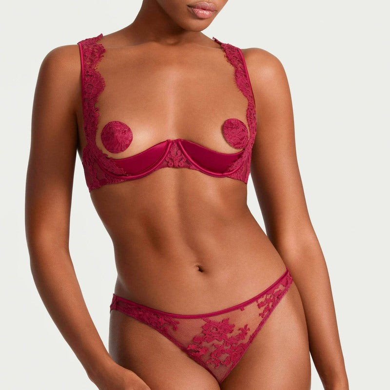 Calcinha aberta em Renda Zaria Cerise