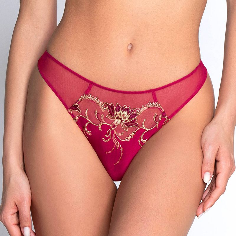Calcinha Fio Dental Éblouissante Icône Ou Rubis