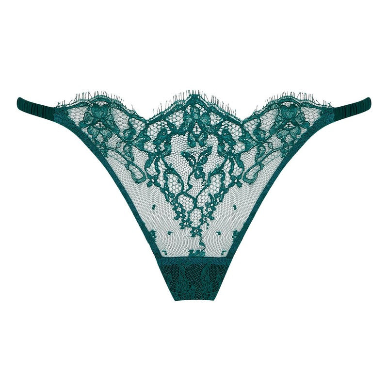 Calcinha Fio Dental de Renda Nilima Teal
