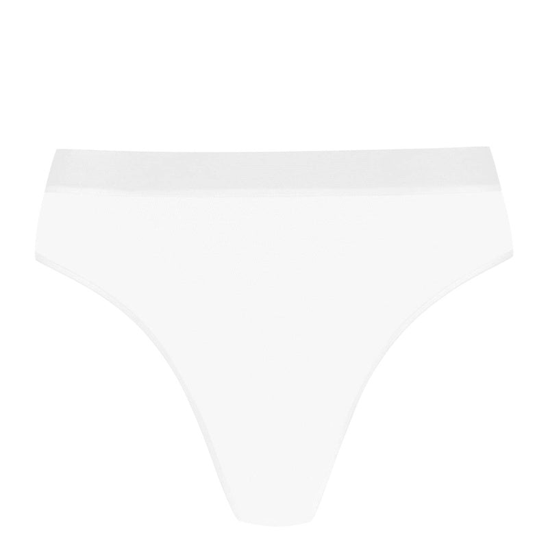 Calcinha Fio Dental de cintura alta Corps à Corps Blanc Doré