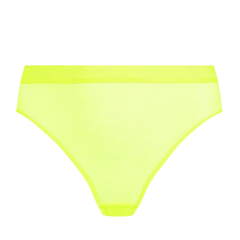 Calcinha Fio Dental de cintura alta Corps à Corps Néon Jaune Fluo
