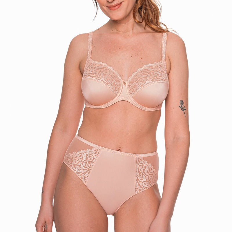 Calcinha cintura alta Electric Waves Nude Rose
