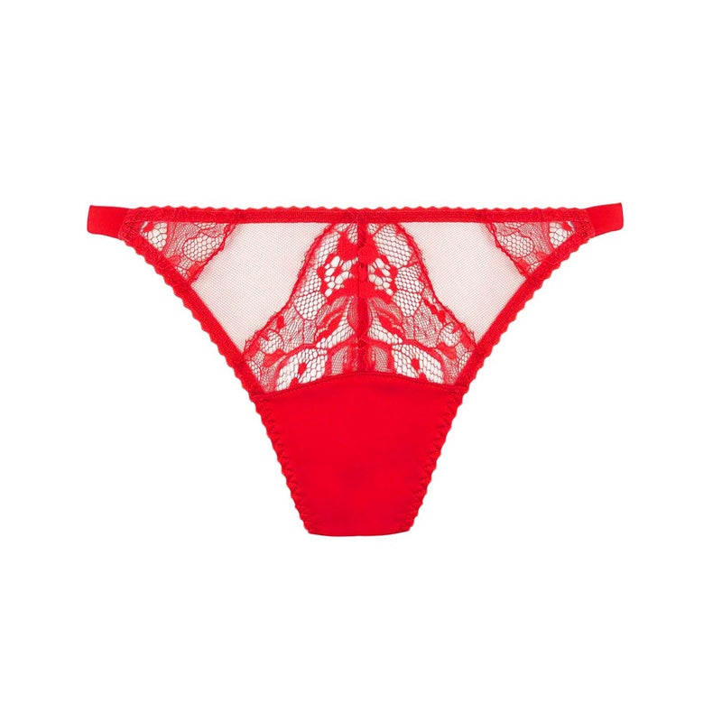 Calcinha aberta de Seda e Renda Adeline Red