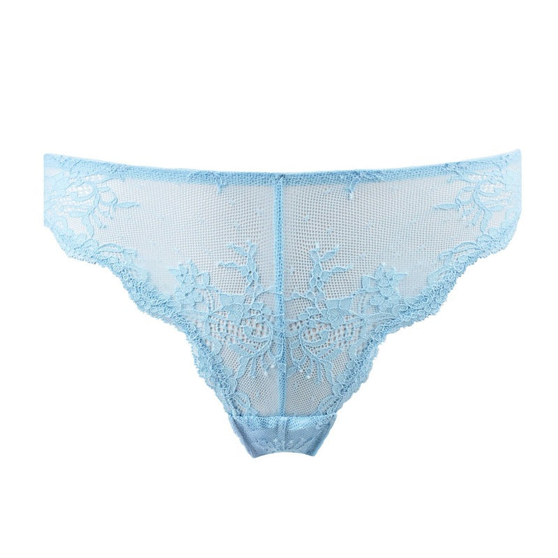 Calcinha Fio Dental de Renda Manon Floral Claro