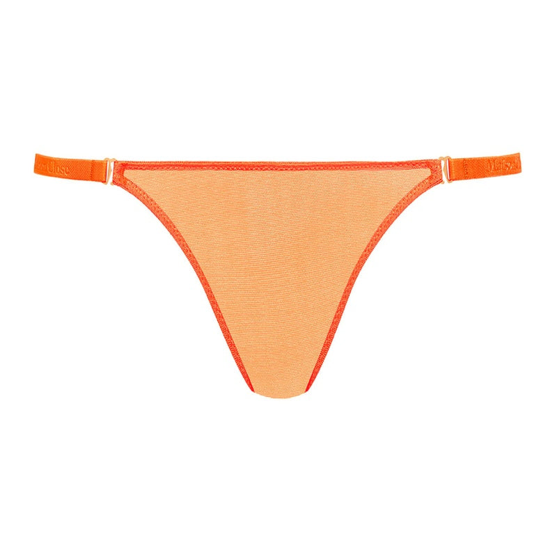 Calcinha Mini Fio Dental com alças removíveis Corps à Corps Néon Orange Fluo