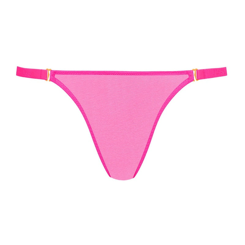 Calcinha Mini Fio Dental com alças removíveis Corps à Corps Néon Rose Fluo