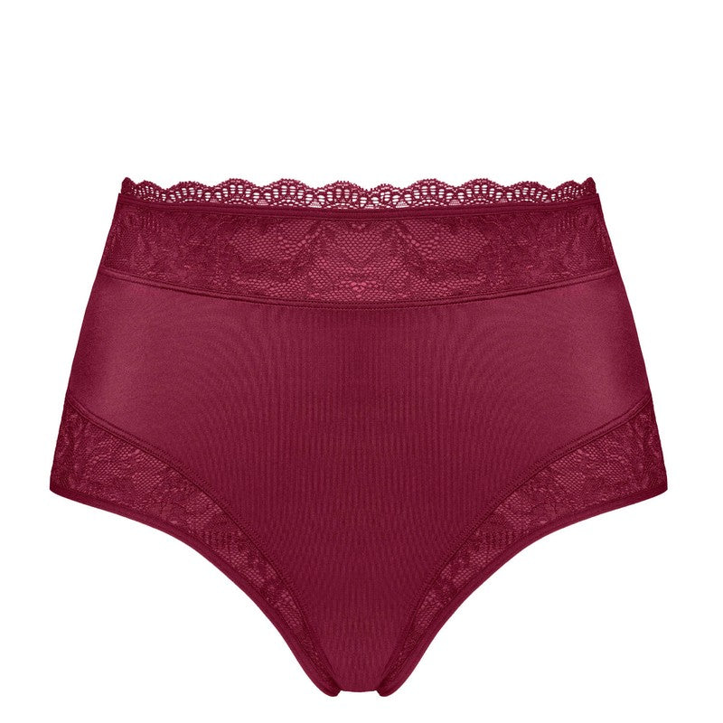 Calcinha cintura alta Carita Cabernet Red Lace
