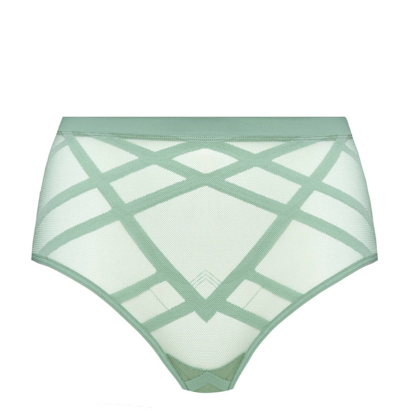 Calcinha cintura alta The Illusionist Transparente Verde Claro