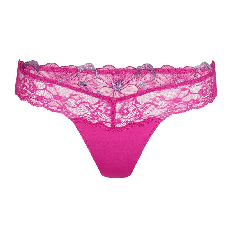 Calcinha Fio Dental de Renda Noemy Fuchsia Fiesta