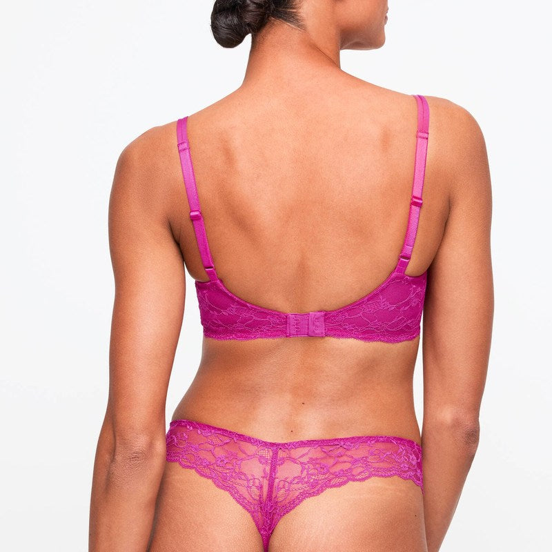 Calcinha Fio Dental de Renda Noemy Fuchsia Fiesta